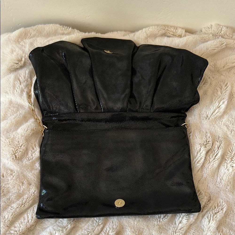 RED Valentino Shimmering Black Bow Purse with shoulder strap. NWOT - Picture 3 of 6